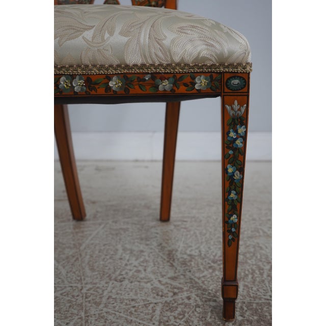 Maitland Smith Adams Style Hand Painted Shield Back Chair For Sale - Image 12 of 18