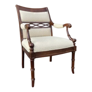 Vintage Fairfield Chair Faux Bamboo Regency Occasional Armchair or Lounge Chair