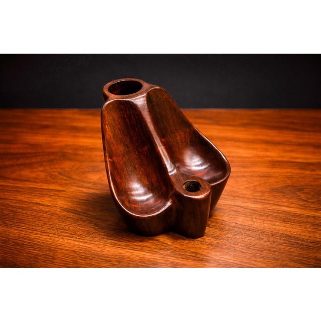 Mid-Century Modern Large Pipe Holder in Rosewood, Jean Gillon, 1960s - Lot 307 For Sale - Image 3 of 7