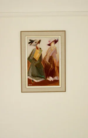 Carl Magnus Franklin, Two Women, 1960s, Oil on Panel, Framed