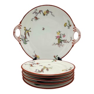 Antique J. Pouyat Limoges Porcelain Chinoiserie Dessert Service for Wanamaker, 6 Pieces For Sale