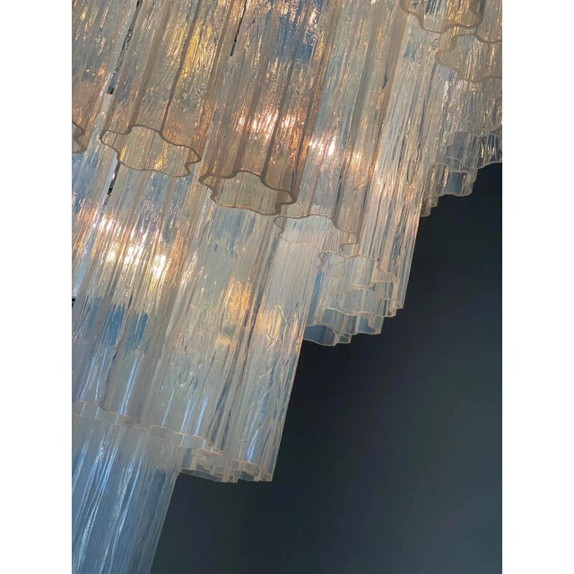 Contemporary Opalino Tronchi Murano Glass Chandelier in Venini Style by Simoeng For Sale - Image 3 of 13
