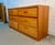 Vintage Modern Solid Oak Six-Drawer Dresser W/ Tri-Fold Mirror For Sale - Image 4 of 17