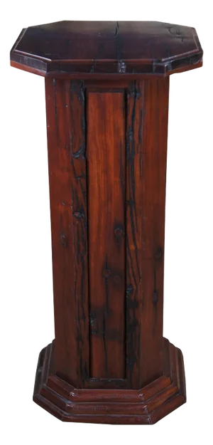 Mid 20th Century Rustic Mahogany Paneled Sculpture Pedestal Plant Bust Stand Base Column