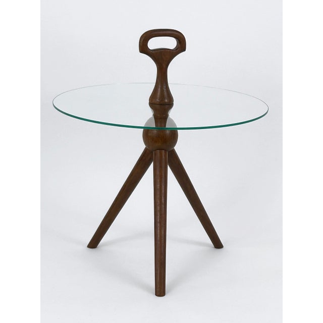 Brown Mid-Century Teak Tripod Side Table from Cesare Lacca, Germany, 1960s For Sale - Image 8 of 18