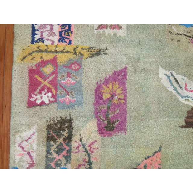 Retro Vintage Turkish Deco Rug For Sale - Image 10 of 18