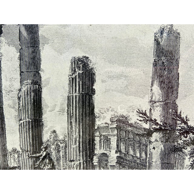 Neoclassical Mid 20th Century Roman Temple Ruin Etching After Giovanni Battista Piranesi For Sale - Image 3 of 8
