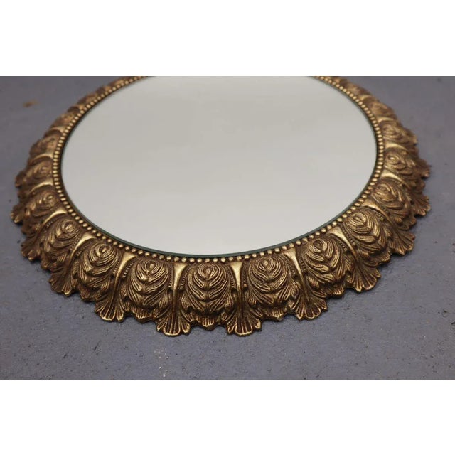 Mid-Century Brass Mirror For Sale - Image 4 of 9