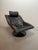 Black Set of Mid-Century Scandinavian Modern Move Lounge Chair and Ottoman in Black Leather by Takashi Okamura and Erik Marquardsen for Nelo, Sweden, 1960s For Sale - Image 8 of 14