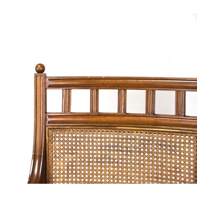 Brown Vintage Armchair with Rattan Back For Sale - Image 8 of 10