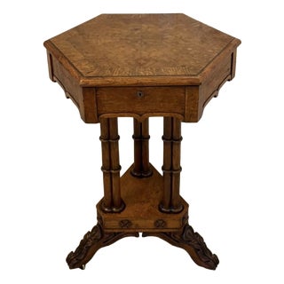 Antique Regency Pollard Oak Lamp Table with Lift Top and Carved Base, 1830s For Sale