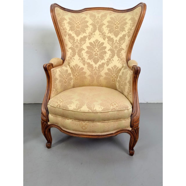 Wood Rococo Style Wingback Armchairs, 1920s, Set of 2 For Sale - Image 7 of 17