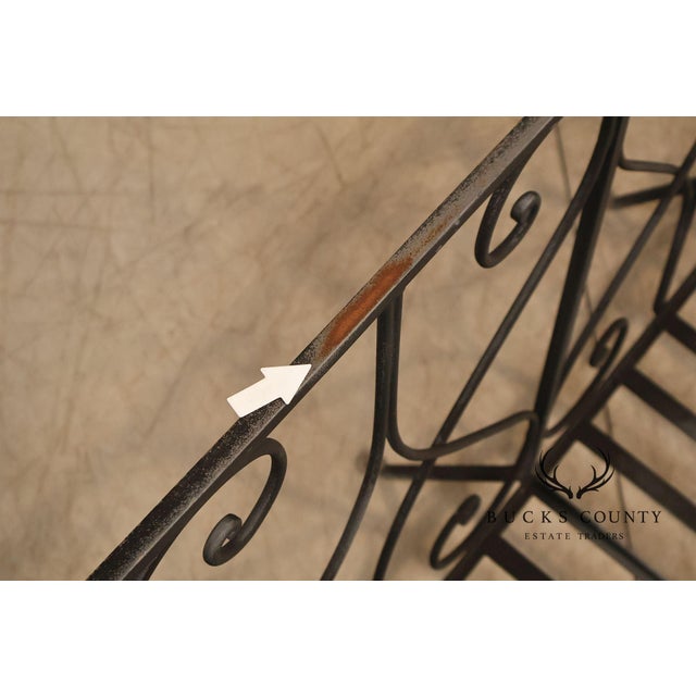 Vintage Wrought Iron Scrollwork Garden Bench For Sale - Image 11 of 18