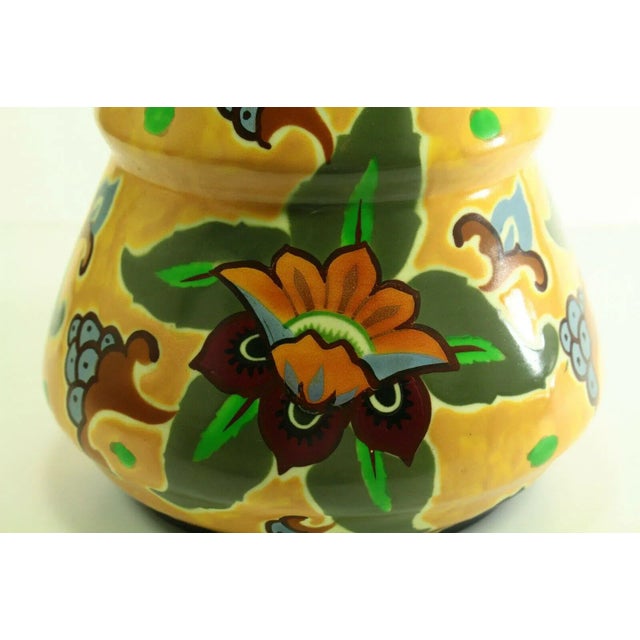 Orange 1920s Art Deco Studio Pottery Vases Made in Czechoslovakia- a Pair For Sale - Image 8 of 13