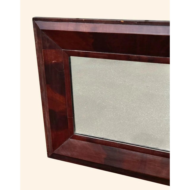1940s American Empire Flame Mahogany Mirror For Sale - Image 5 of 17