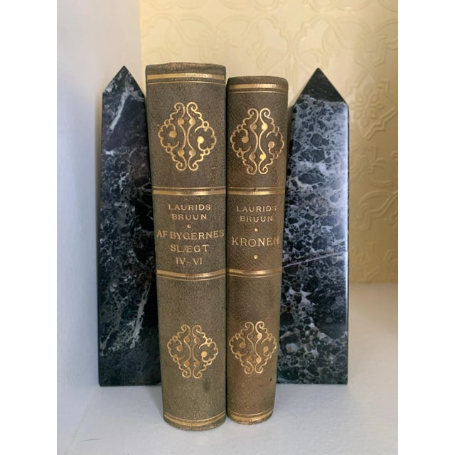 Stone Marble Obelisk Paper Weight Bookends - Set of 3 For Sale - Image 7 of 13
