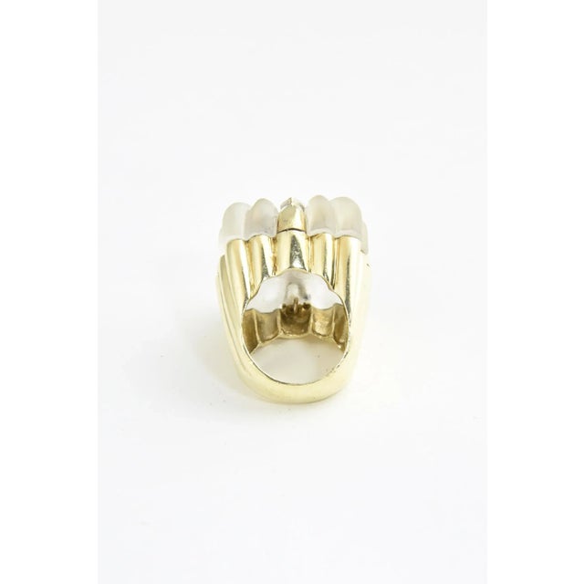 1970s Rock Crystal and Diamond Gold Present Cocktail Ring Size 5 For Sale In Miami - Image 6 of 8