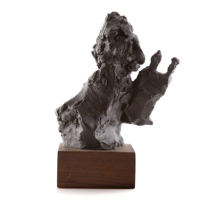 Expressionism David Aronson, Bronze Sculpture Rabbi w Torah Judaica Figure American Boston Figural Modernist For Sale - Image 3 of 5