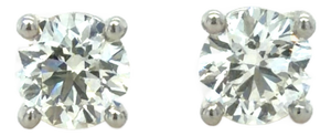 Tiffany & Co. 1.42 Carat Round Brilliant Cut Diamond Stud Earrings, Pair