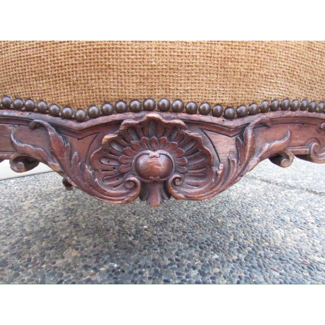 Brown Pair or Antique French Louis XV Style Armchairs For Sale - Image 8 of 18