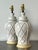 Late 20th Century Vintage Glazed Ceramic Trellis Lamps - A Pair For Sale - Image 5 of 12