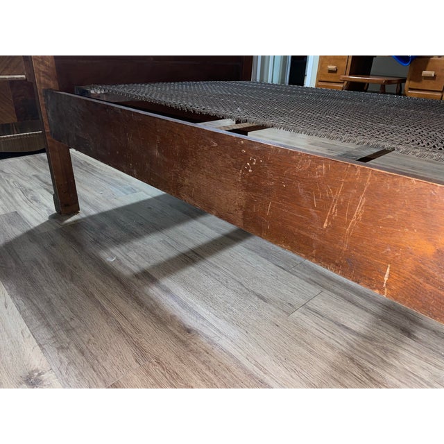 Late 20th Century Carved Hardwood Twin Bed For Sale - Image 12 of 12