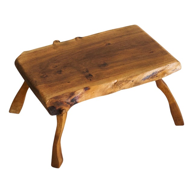 Mid-Century Live Edge Coffee or Side Table in Walnut, 1950s For Sale
