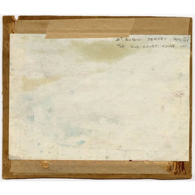 Modern Edmund Blampied RBA RE, Court House, St Aubin, Jersey, 1958, Watercolour, Framed For Sale - Image 3 of 5