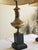 1970s Pair of Neoclassical Brass Urn Table Lamps on Wood Bases With Linen Shades in Style of Maison Jansen / James Mont For Sale - Image 9 of 12