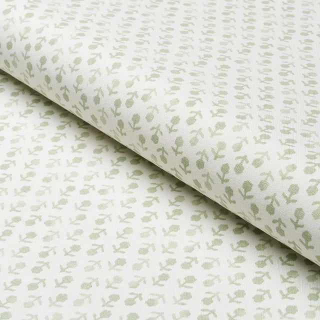 Schumacher Schumacher Beatriz Handprint Fabric In Sage For Sale - Image 4 of 4