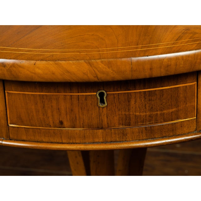 19th Century Austrian Biedermeier Period 19th Century Walnut Guéridon with Four Drawers For Sale - Image 5 of 8
