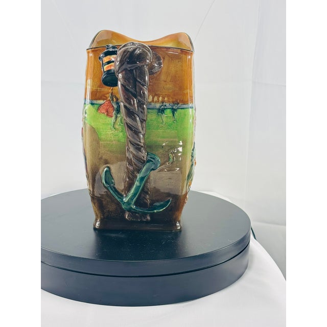 English Vintage Royal Doulton the Drake Jug No. 190 | Large English Historical Character Glazed Earthen Pottery Jug | Sir Francis Drake Nautical Pitcher For Sale - Image 3 of 18