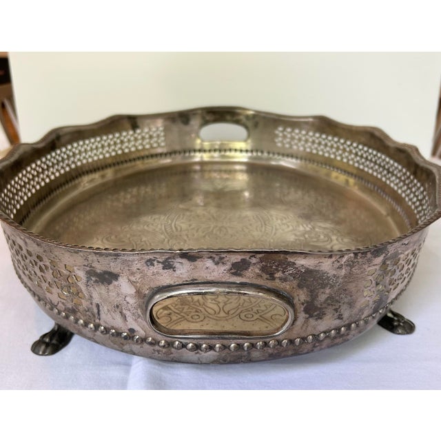 Vintage XL Castilian Imports Oval Footed Serving Tray For Sale - Image 4 of 8