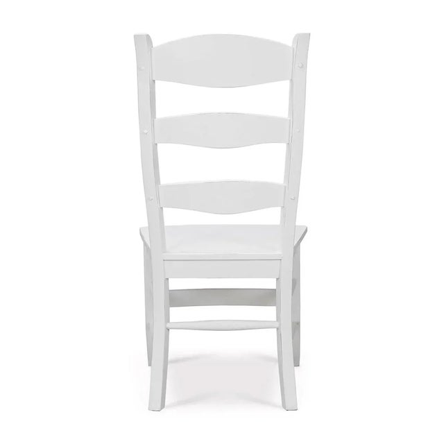 Wood White Country Dining Ladder Back Chairs- Set of 2 For Sale - Image 7 of 8