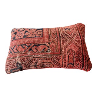 Antique Lumbar Malayer Rug Pillow Fagment 14.5" by 9" For Sale