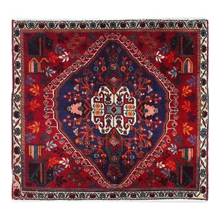 Persian Hand Knotted Square Abadeh Rug For Sale