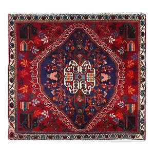 Persian Hand Knotted Square Abadeh Rug