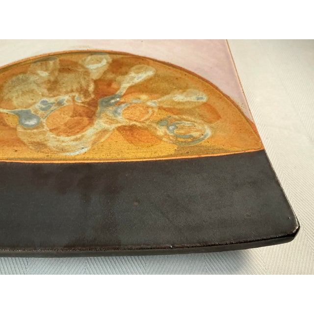 1970s Handmade Ceramic Wall Plate For Sale - Image 12 of 12