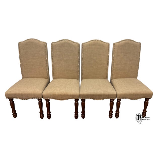 Vintage Set of 4 Traditional Farmhouse Style Dining Chairs featuring High Quality Hardwood Construction, Mahogany Finish...