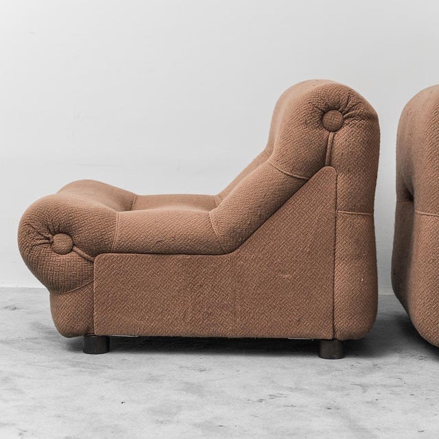 Brown Rezia Chairs by Emilio Guarnacci for 1P, 1970s, Set of 2 For Sale - Image 8 of 12