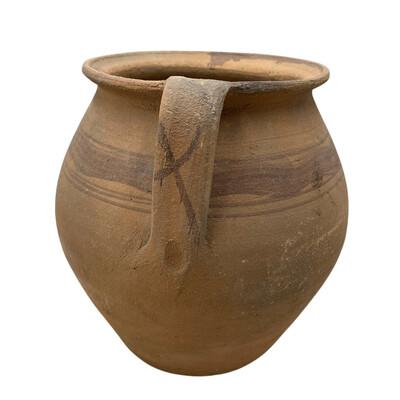 This antique one-handle terra cotta vessel from Hungary is a wonderful addition to any Farmhouse decor. The rustic pottery...