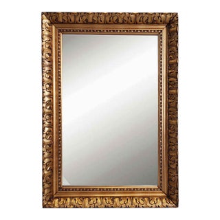 Antique French Baroque Gilded Wall Mirror For Sale