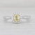 0.84ctw Yellow White Diamond Halo Engagement Ring 14k White Gold Size 5.75 Atara For Sale In Greensboro - Image 6 of 8