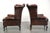 English Chesterfield Cowhide Wing Armchairs, Set of 2 For Sale - Image 4 of 12