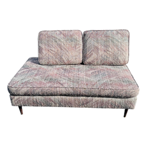 1960s Mid Century Modern Sofa Daybed With Wood Tapered Legs