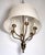 Traditional Mid 20th Century Restored Six Arm Brass Drum Shade Chandelier For Sale - Image 3 of 8
