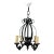Late 20th Century Rustic Farmhouse 5-Light Black Metal Chandelier Candle Style Ceiling Light For Sale