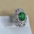4 Carat Oval Tsavorite & 2.9 Carat Diamond in 18 Karat White Gold Ring Estate For Sale - Image 12 of 18