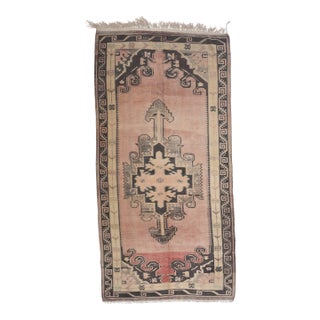 1970s Vintage Persian Handmade Wool Cotton Runner Rug For Sale
