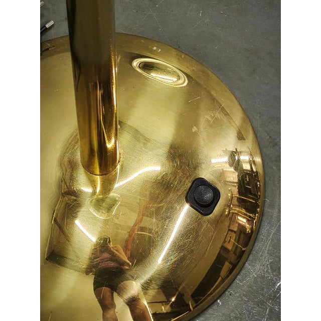 Gold Space Age Bubble Glass and Brass Floor Lamp, Czechoslovakia, 1970s For Sale - Image 8 of 13